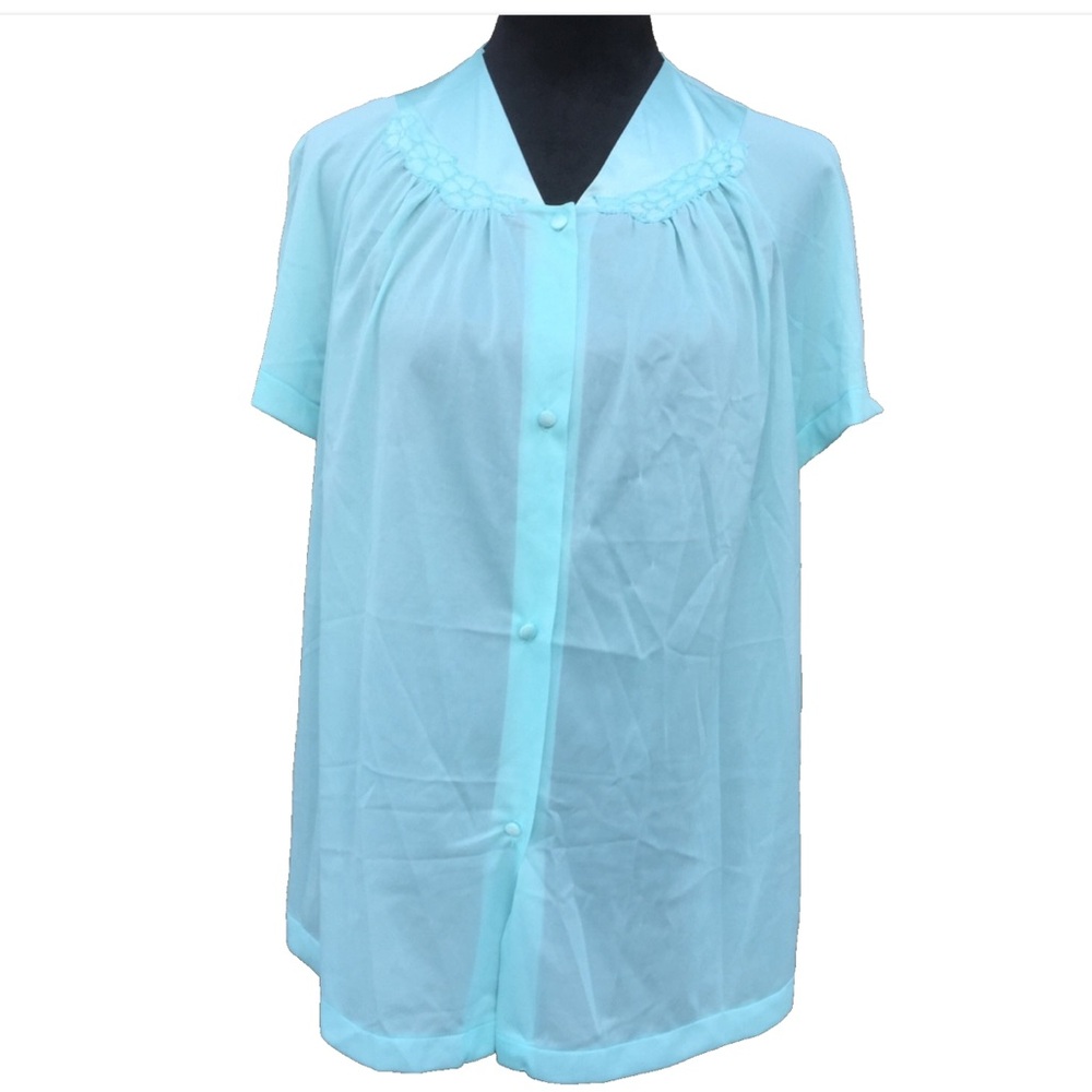 Vintage 70’s Vanity Fair Mint Green PJ Top